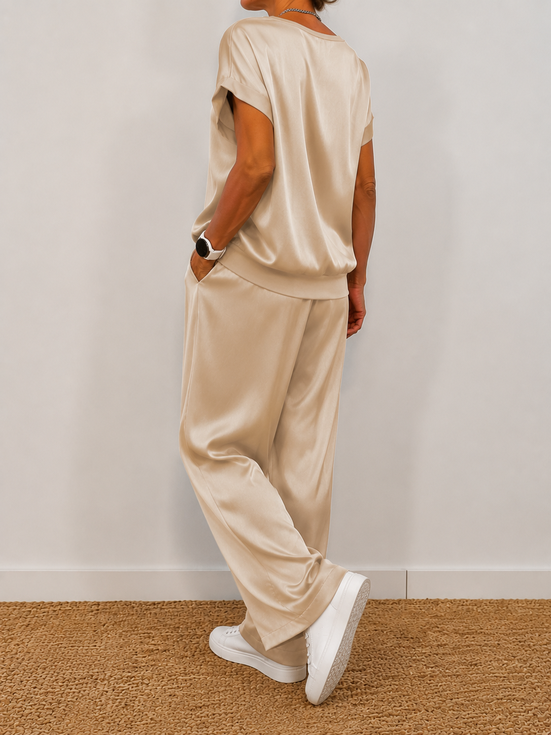 Ensemble deux pièces en satin
